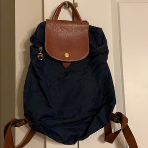Navy Longchamp Backpck